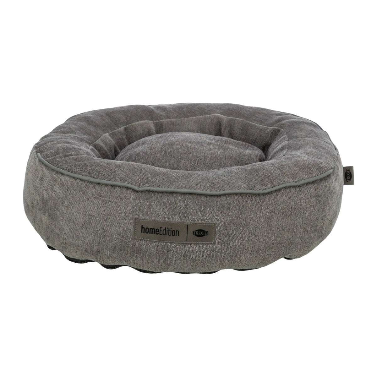 TRIXIE Vital Bett Lennox, rund – Hundebett bis 60 cm – grau / ø 50 cm