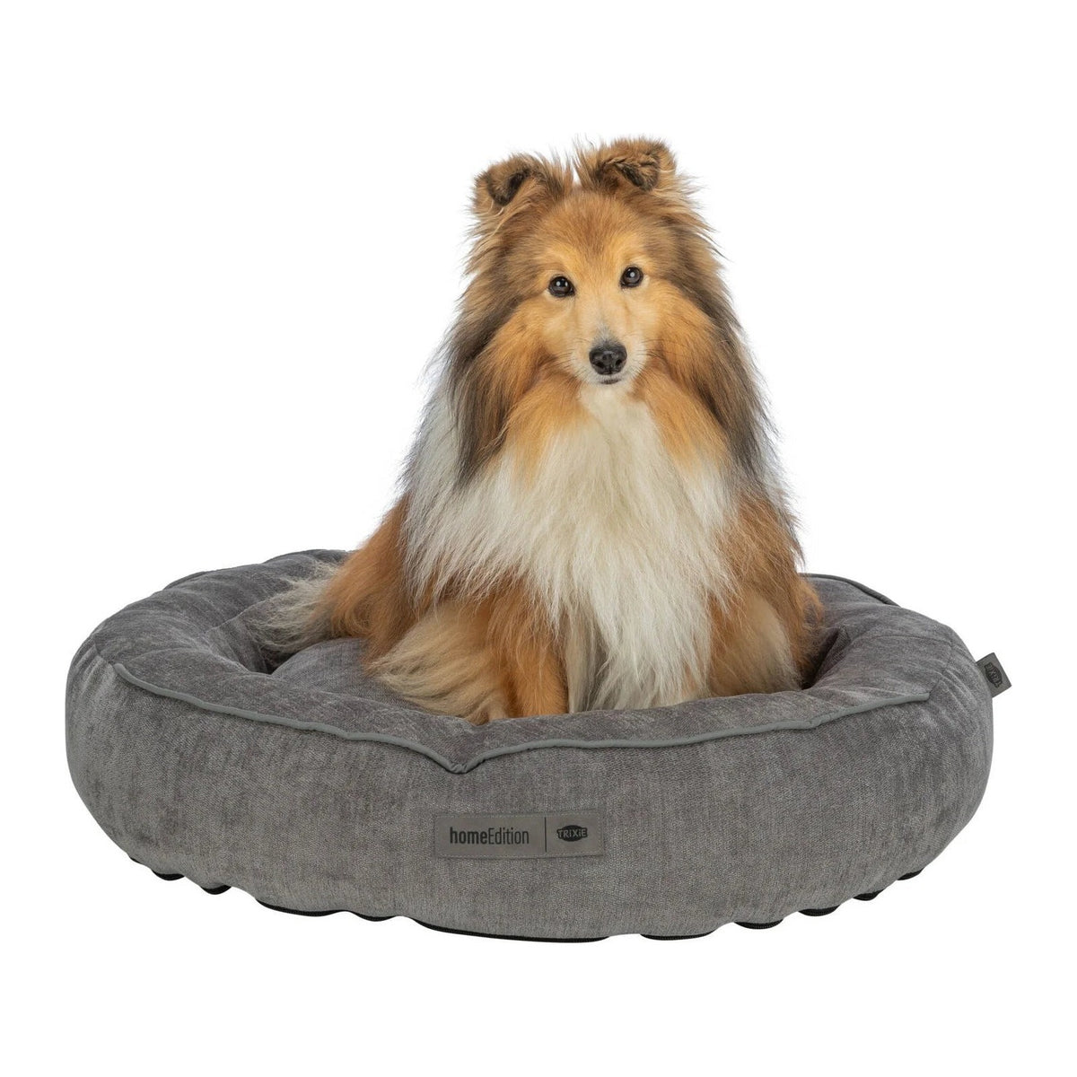 TRIXIE Vital Bett Lennox, rund – Hundebett bis 60 cm – grau / ø 50 cm – Ansicht 3