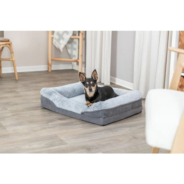 TRIXIE Vital Bett Lino Soft – orthopädisches Hundebett – grau/hellgrau / 90 × 65 cm – Ansicht 4
