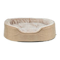 TRIXIE Vital Bett Lino Soft, oval – orthopädisches Hundebett – beige/creme / 60 × 45 cm