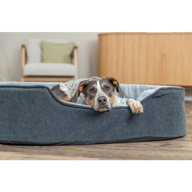 TRIXIE Vital Bett Lino Soft, oval – orthopädisches Hundebett – grau/hellgrau / 60 × 45 cm – Ansicht 5