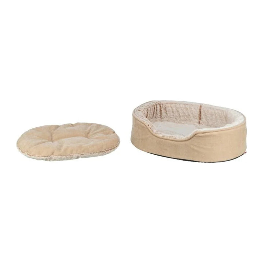 TRIXIE Vital Bett Lino Soft, oval – orthopädisches Hundebett – beige/creme / 60 × 45 cm – Ansicht 2