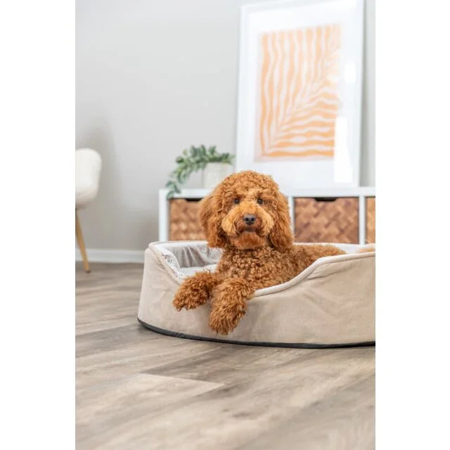 TRIXIE Vital Bett Lino Soft, oval – orthopädisches Hundebett – beige/creme / 60 × 45 cm – Ansicht 5