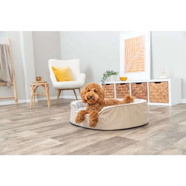 TRIXIE Vital Bett Lino Soft, oval – orthopädisches Hundebett – beige/creme / 60 × 45 cm – Ansicht 6