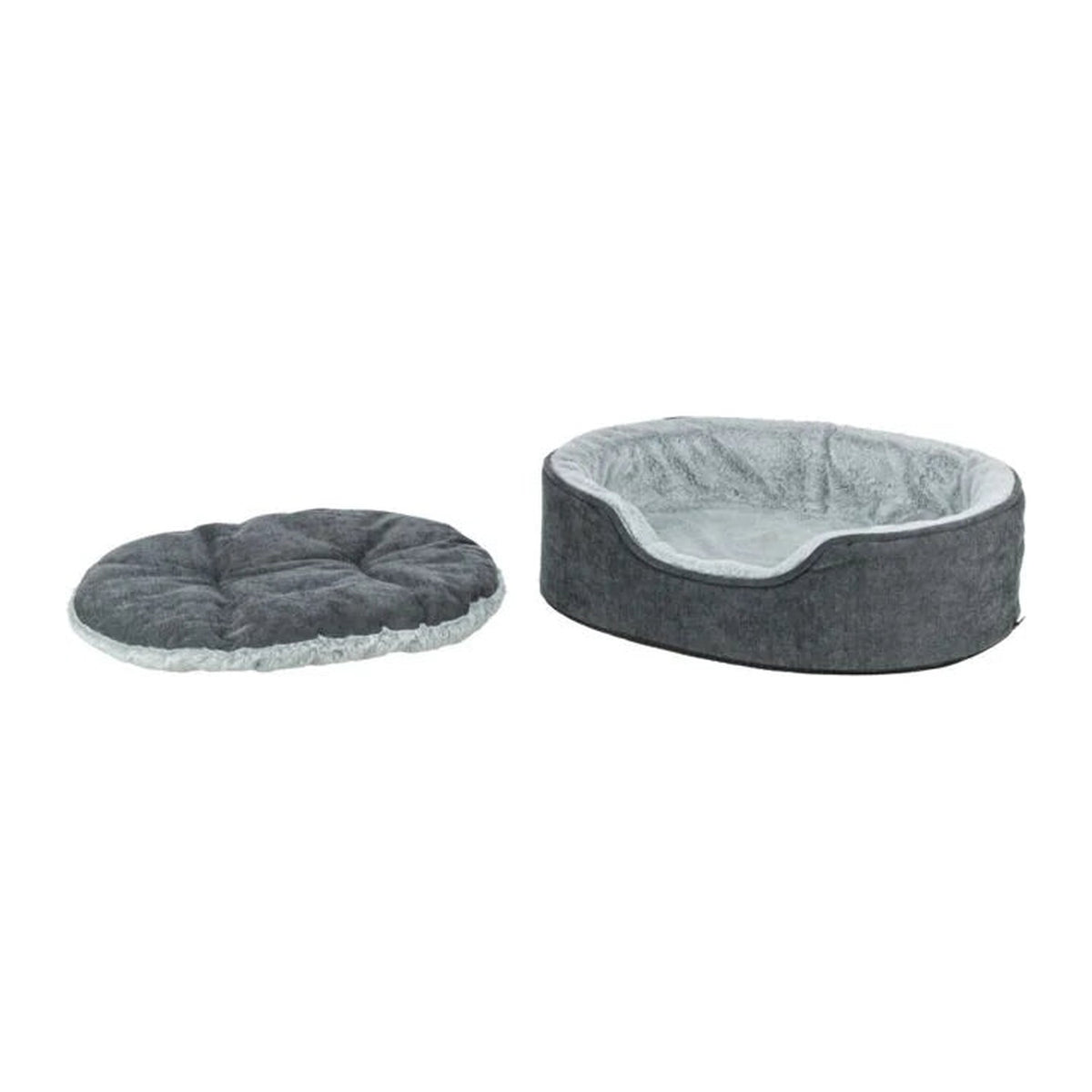 TRIXIE Vital Bett Lino Soft, oval – orthopädisches Hundebett – grau/hellgrau / 60 × 45 cm – Ansicht 2