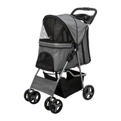 TRIXIE Buggy mit 4 Rädern – Hundebuggy bis 15 kg