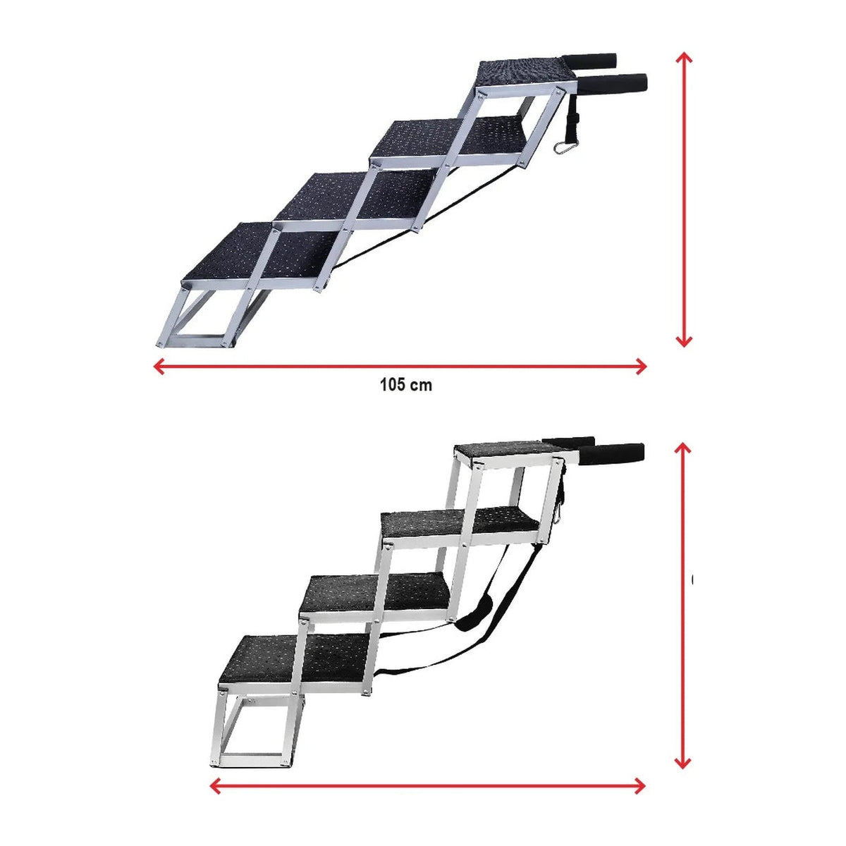 Nobby Aluminium Falt-Treppe, 4 Stufen – Hundetreppe bis 75 kg – Ansicht 2