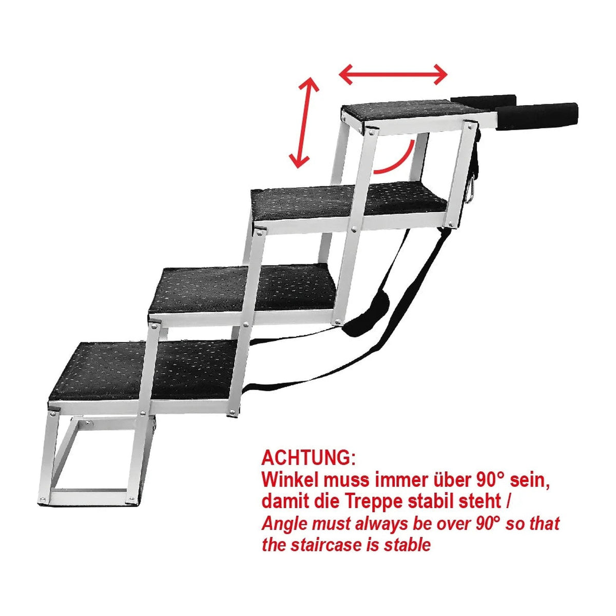 Nobby Aluminium Falt-Treppe, 4 Stufen – Hundetreppe bis 75 kg – Ansicht 3