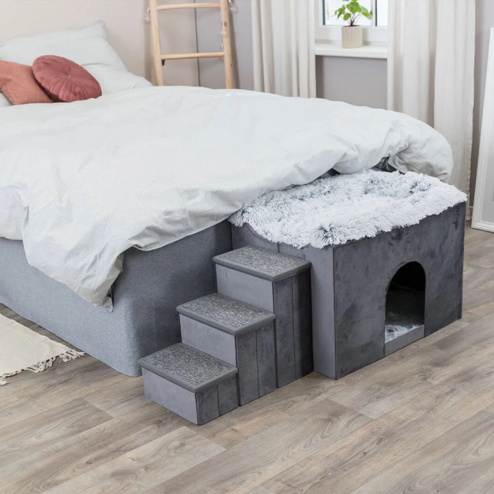 TRIXIE Höhle Harvey mit Treppe – Beistellbett bis 25 kg – 135 × 47 × 50 cm