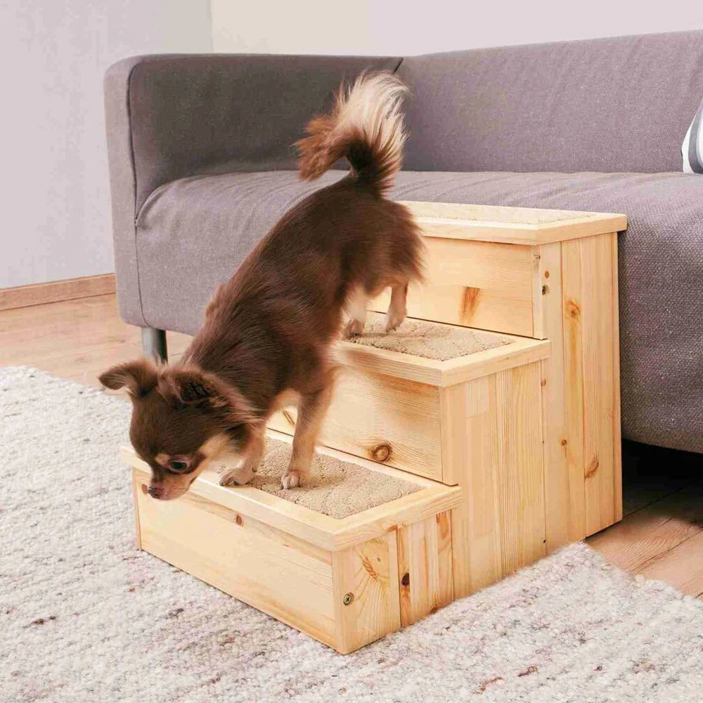 TRIXIE Treppe aus Holz, 3 Stufen – Haustiertreppe bis 50 kg