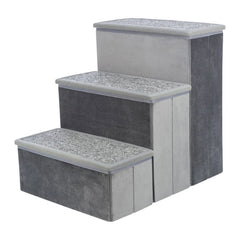 TRIXIE Treppe mit Samt und Teppich – Haustiertreppe bis 50 kg
