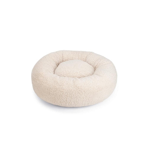 Beeztees Hundebett Jaxx – rund mit Schaumflocken – Beige / 50 × 50 × 20 cm