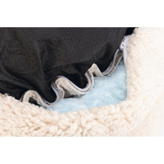 Beeztees Hundebett Jaxx – rund mit Schaumflocken – Beige / 50 × 50 × 20 cm – Ansicht 4