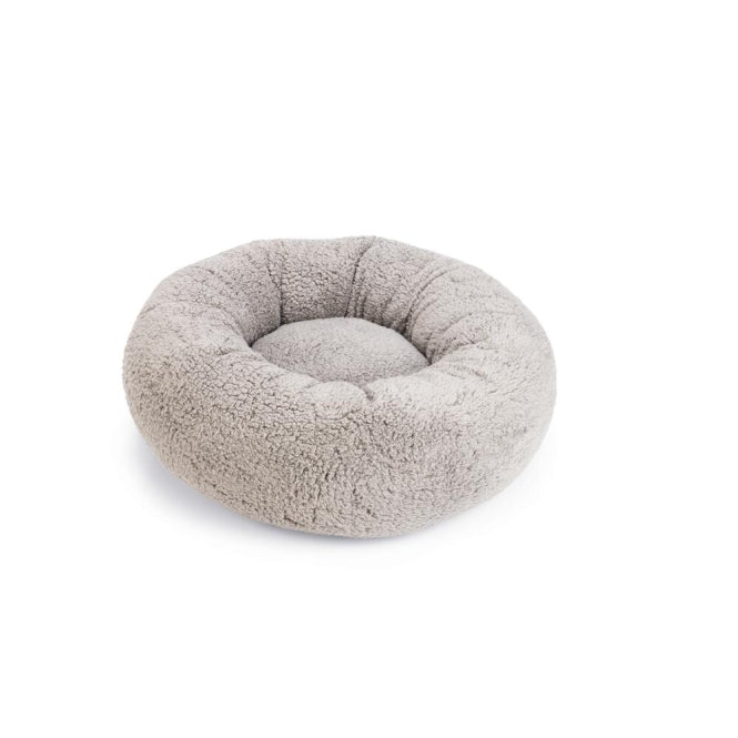 Beeztees Hundebett Jaxx – rund mit Schaumflocken – Grau / 50 × 50 × 20 cm