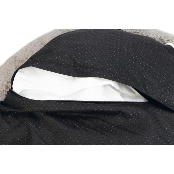 Beeztees Hundebett Jaxx – rund mit Schaumflocken – Grau / 50 × 50 × 20 cm – Ansicht 3