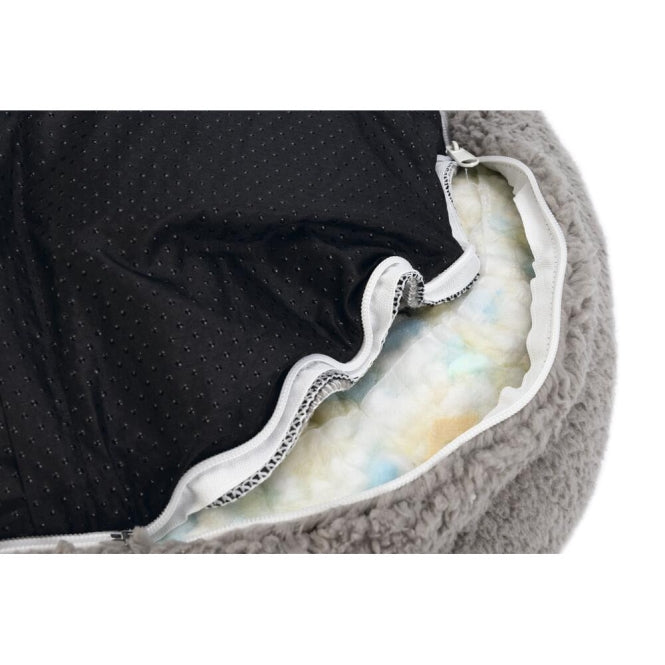 Beeztees Hundebett Jaxx – rund mit Schaumflocken – Grau / 50 × 50 × 20 cm – Ansicht 4