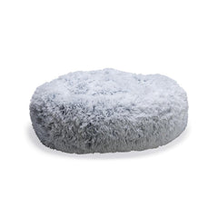 Beeztees Hundebett Siba – rund mit Schaumflocken – Grau / 60 × 60 × 25 cm