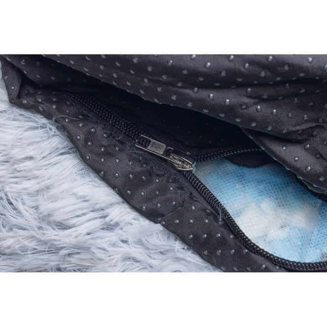 Beeztees Hundebett Siba – rund mit Schaumflocken – Grau / 60 × 60 × 25 cm – Ansicht 5