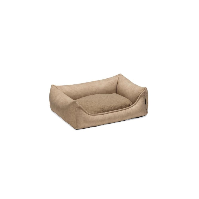 Beeztees Hundebett Lua – mit Rand und Memory-Schaum – Beige / 70 × 50 × 21,5 cm