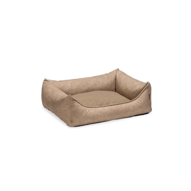 Beeztees Hundebett Lua – mit Rand und Memory-Schaum – Beige / 80 × 60 × 24 cm