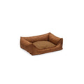 Beeztees Hundebett Lua – mit Rand und Memory-Schaum – Cognac / 70 × 50 × 21,5 cm