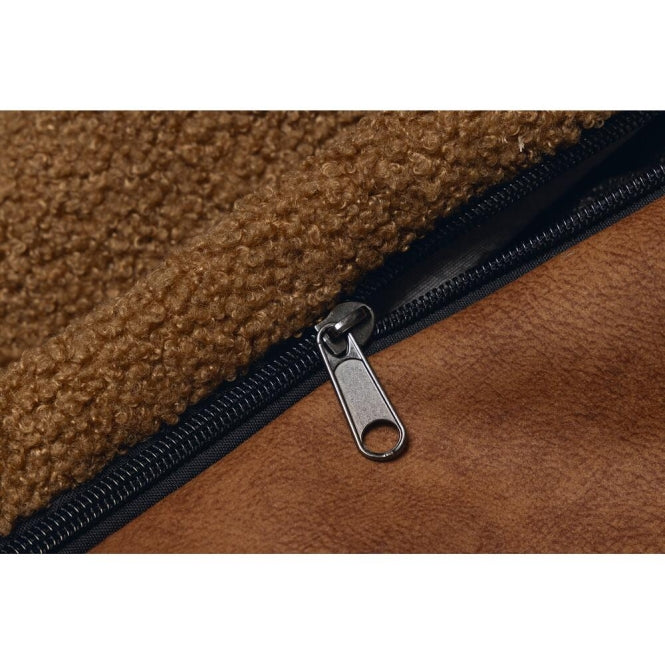 Beeztees Hundebett Lua – mit Rand und Memory-Schaum – Cognac / 70 × 50 × 21,5 cm – Ansicht 6