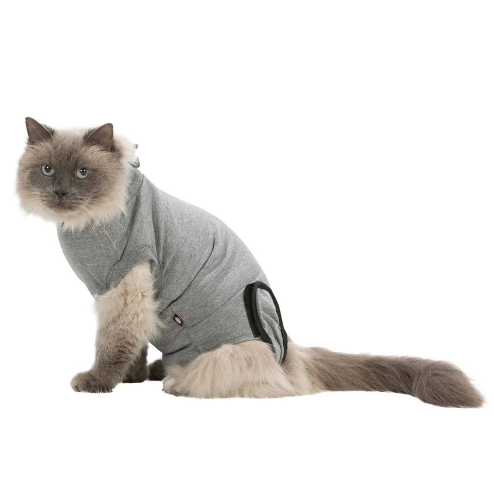 TRIXIE OP-Body für Katzen – Wundschutz statt Trichter – S–M · Rücken 32–36 cm – Ansicht 2
