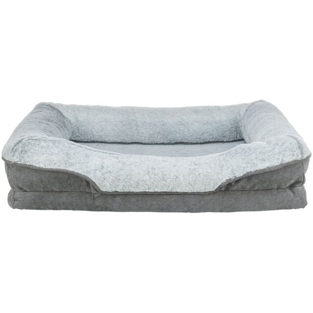 TRIXIE Vital Bett Lino Soft – orthopädisches Hundebett – grau/hellgrau / 70 × 55 cm