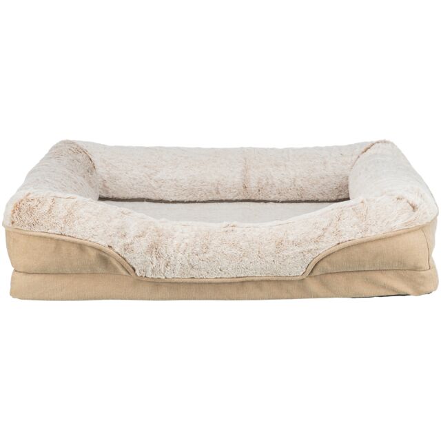 TRIXIE Vital Bett Lino Soft – orthopädisches Hundebett – beige / 70 × 55 cm
