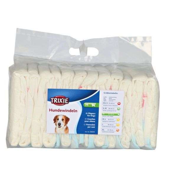 TRIXIE Hundewindeln für Hündinnen – 12 Stück – M (32-48 cm)